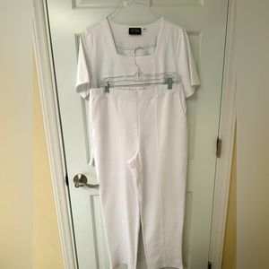 NWT Bob Mackie white pants and top
